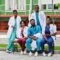 Group of african medical students posed outdoor.