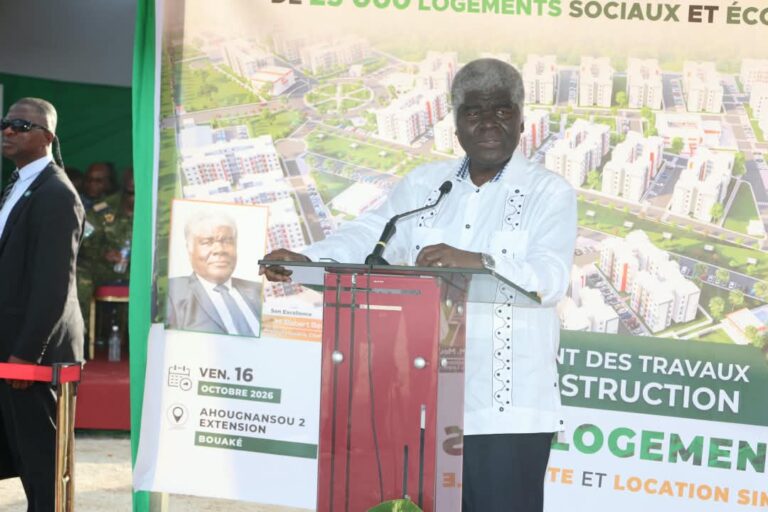 Bouaké : Beugré Mambé lance un chantier de 1 520 logements sociaux et économiques‎‎